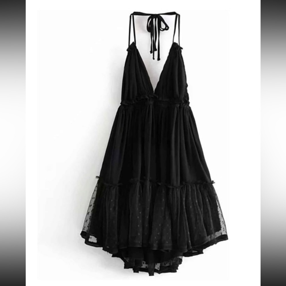 Sweet Lovely by Jen Ruffled Halter Dress